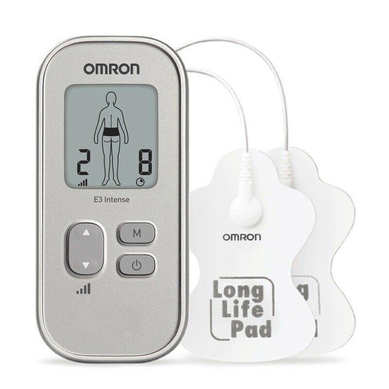 Omron E3 Intense Portable TENS Pain Reliever Long Life Pads HV-F021-ESL - Silver