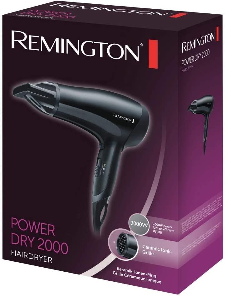 Remington Hair Dryer Power Dry Lightweight Travel Dryer 2000 W - D3010