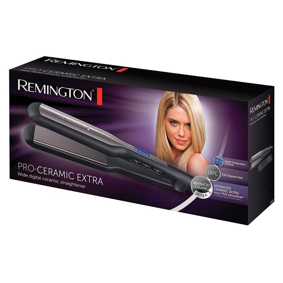 Remington Pro Ceramic Extra Wide Plate Hair Straighteners for Longer Thicker Hair - S5525