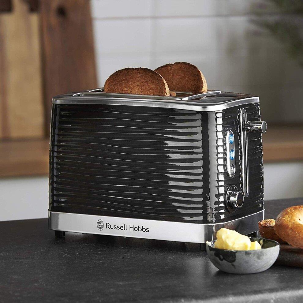 Russell Hobbs Inspire 2 Slice Toaster High Gloss Plastic Two Slice Toaster Black - 24371