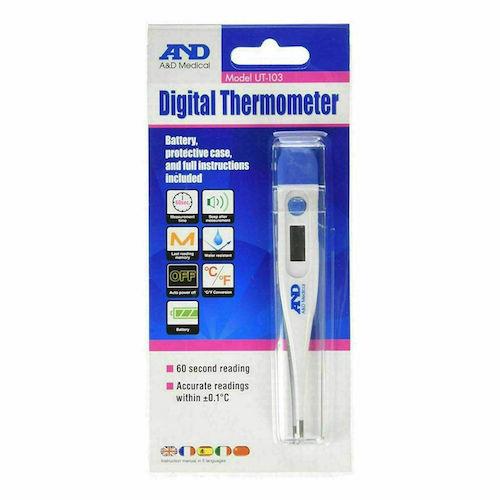 A&D Medical UT-103 Digital Thermometer Baby Adult Pet Underarm or Rectal