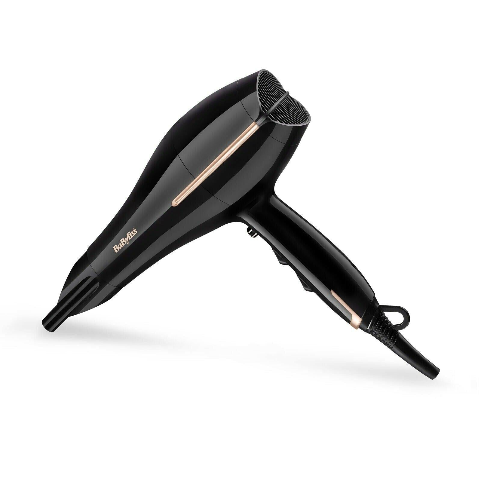 BaByliss Speed Pro Ionic Hairdryer in Black with 3 Heats 2 Speeds 2200W - 5552U