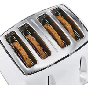Russell Hobbs Honeycomb 4 Slice Toaster Extra Wide Slots High Lift White - 26070