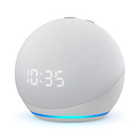 Amazon Echo Dot + LED Clock 4th Gen Smart Speaker With Alexa - Glacier White