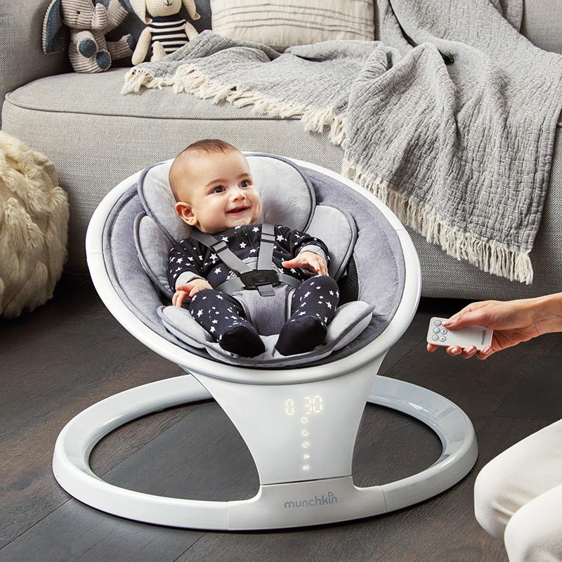 Munchkin Baby Swing Portable Rocker Chair Bluetooth Enabled Bouncer