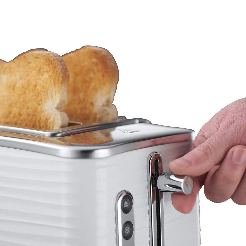 Russell Hobbs Inspire 2 Slice Toaster High Gloss Plastic Two Slice Toaster White - 24370