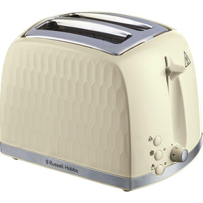Russell Hobbs Honeycomb 2 Slice Toaster Extra Wide Slots High Lift Cream - 26062