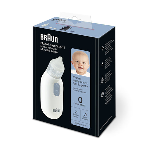 Braun Electric Nasal Aspirator Clear Stuffy Noses Quickly & Gently - BNA100EU