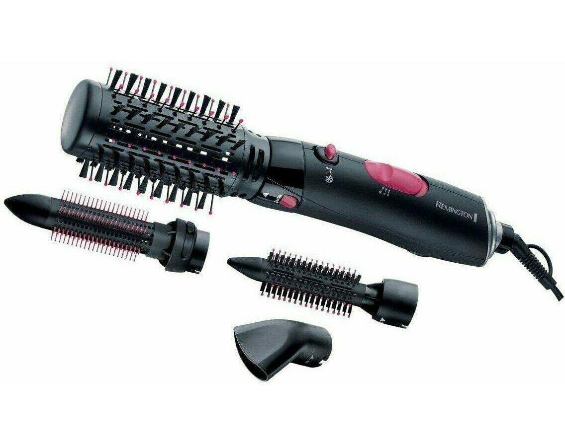 Remington Hot Air Brush Styler Hair Multi Attachment 1000w Ceramic Black - AS7051