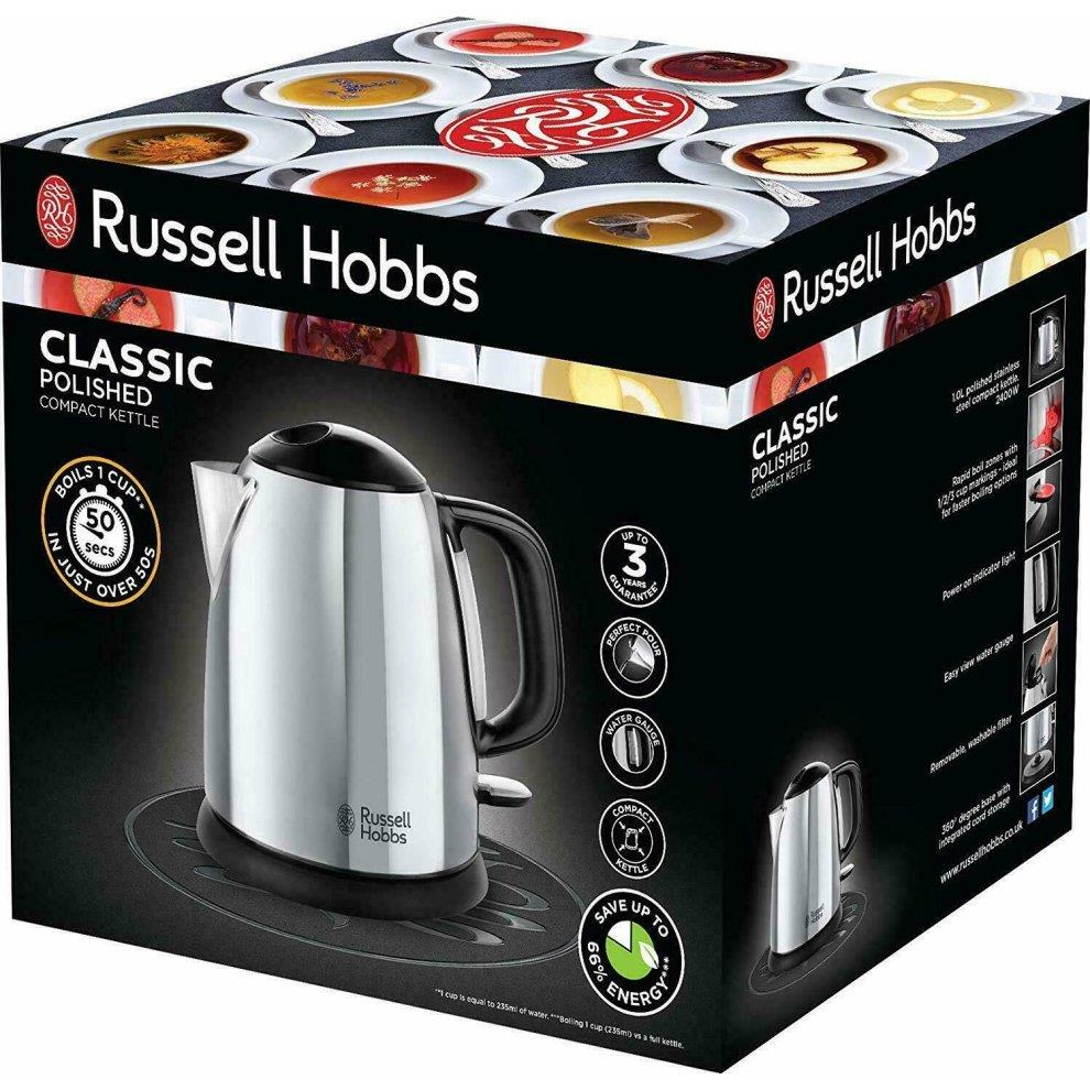 Russell Hobbs Kettle Stainless Steel Classic 1L Jug 2400w - 24990