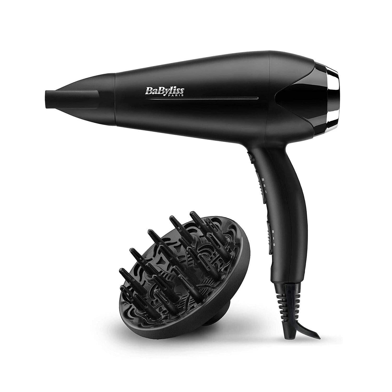 Babyliss Turbo Smooth 2200W Hair Dryer Ionic Frizz Free Curls Nozzle - 5572U