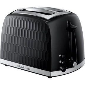 Russell Hobbs Honeycomb 2 Slice Toaster Extra Wide Slots High Lift Black - 26061