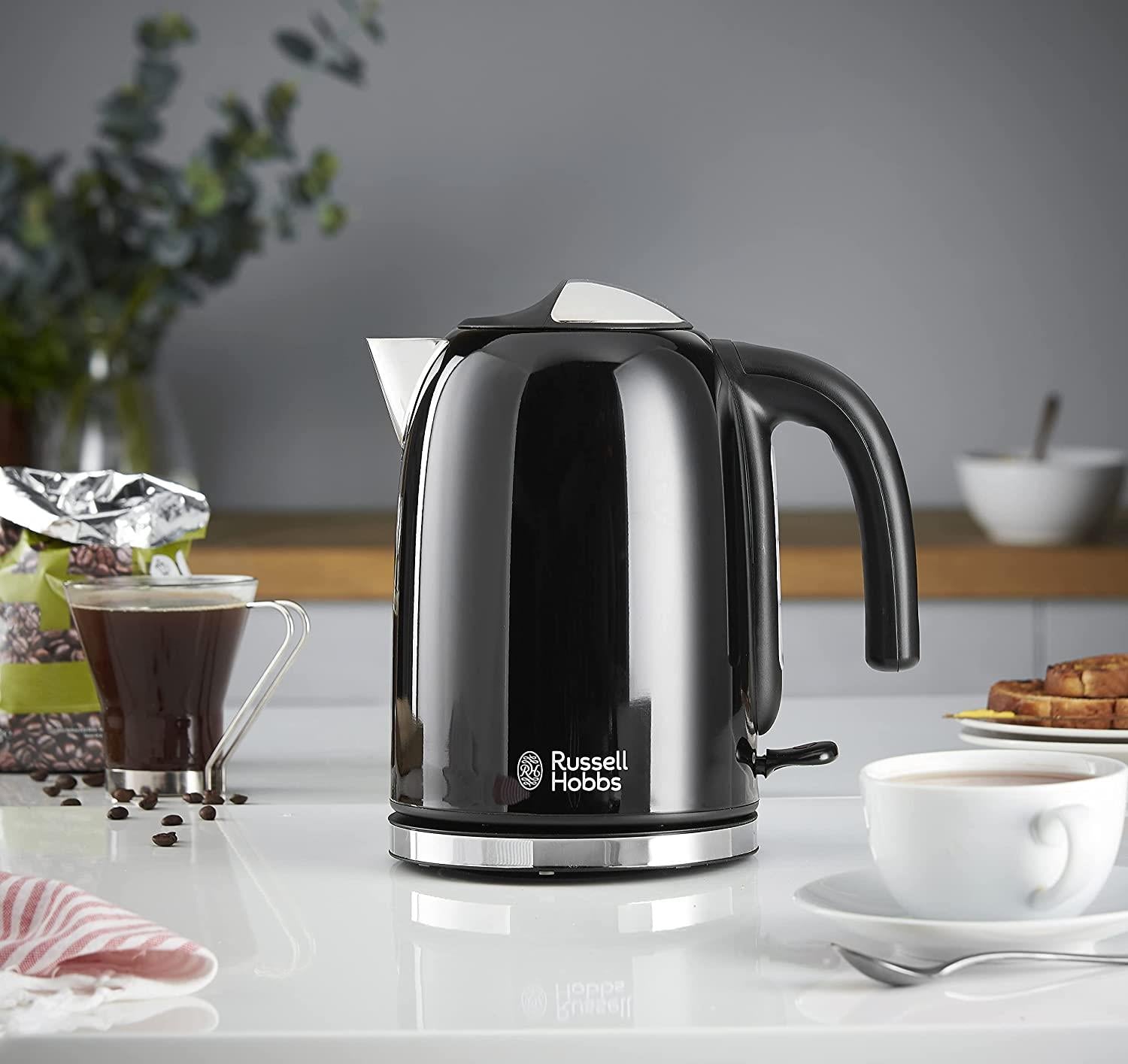 Russell Hobbs Electric Kettle Stainless Steel Jug 1.7 Litre Colours Plus Black - 20413