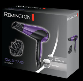 Remington Hair Dryer Women's Professional Dryer with Ionic Conditioning 2200W Purple - D3190