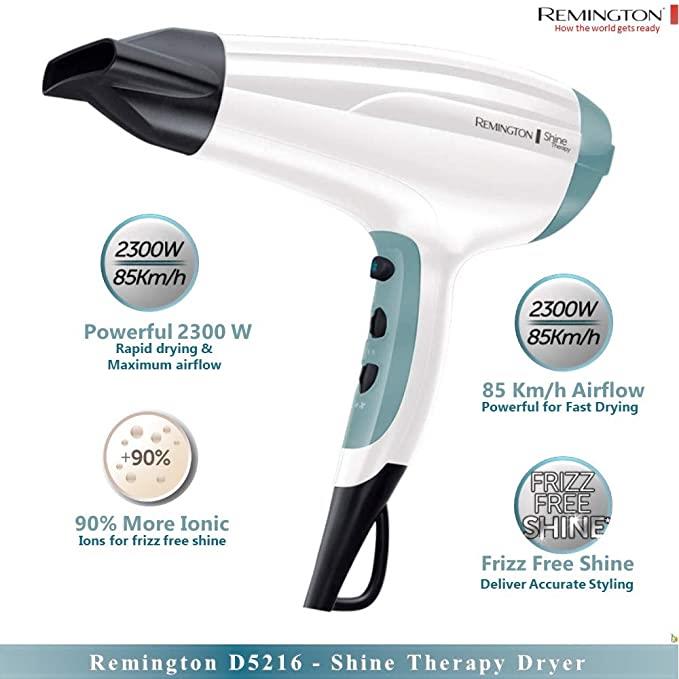 Remington Hair Dryer Shine Therapy 2300W 3 Heat Settings & Cool Shot - D5216